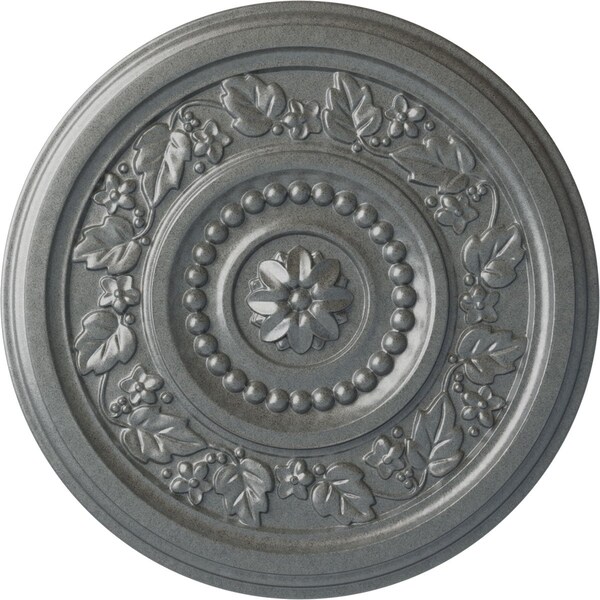 Ekena Millwork Marseille Ceiling Medallion (Fits Canopies up to 4 1/4"), Hand-Painted Platinum, 16 1/8"OD x 5/8"P CM16MAPLS - main